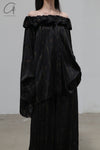 Mutedance 24 Spring/Summer Silk Wide Shoulder Top Series MD-MD24SS50-SHENHE PM117 sepia